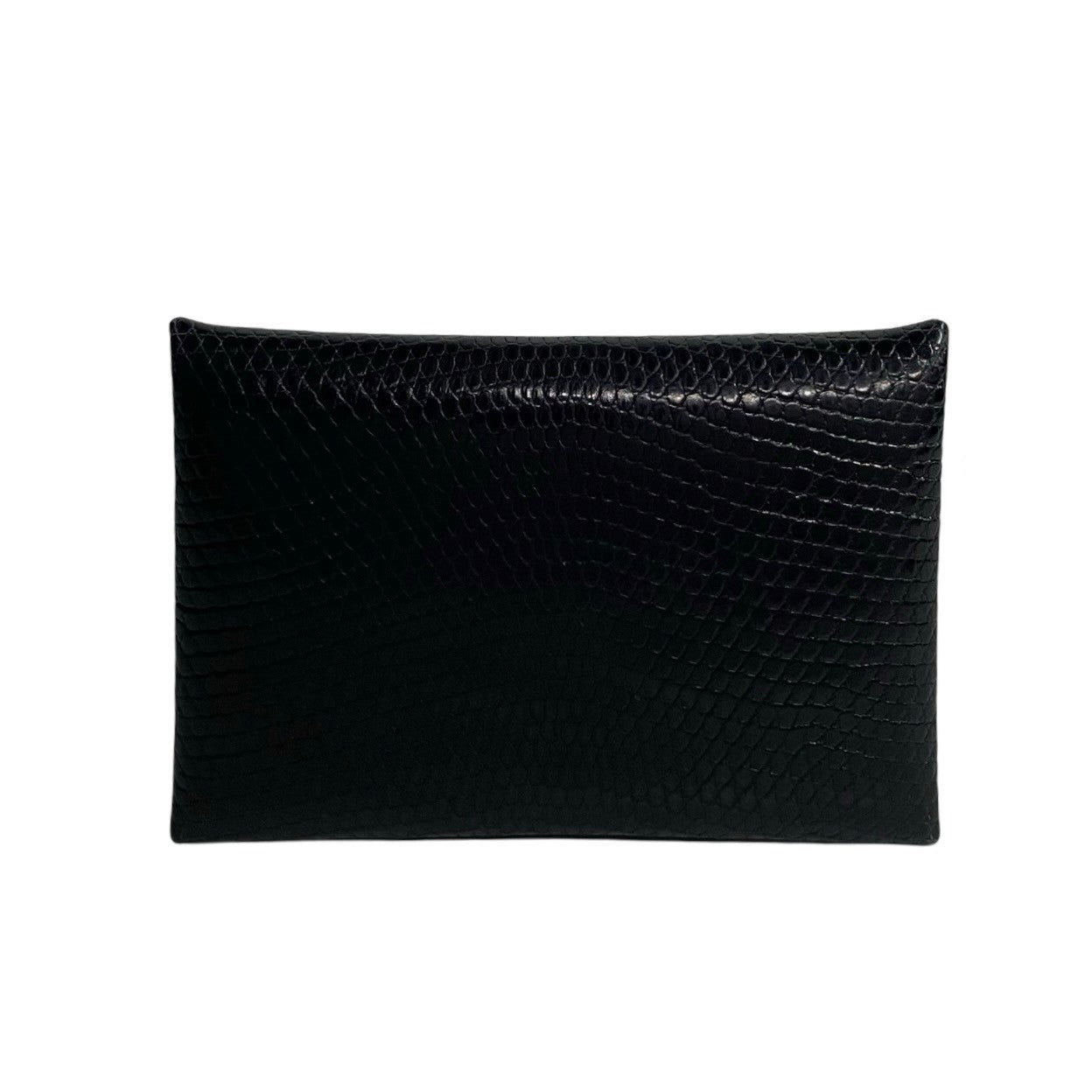 Hermes Lizard Calvi Card Case Black