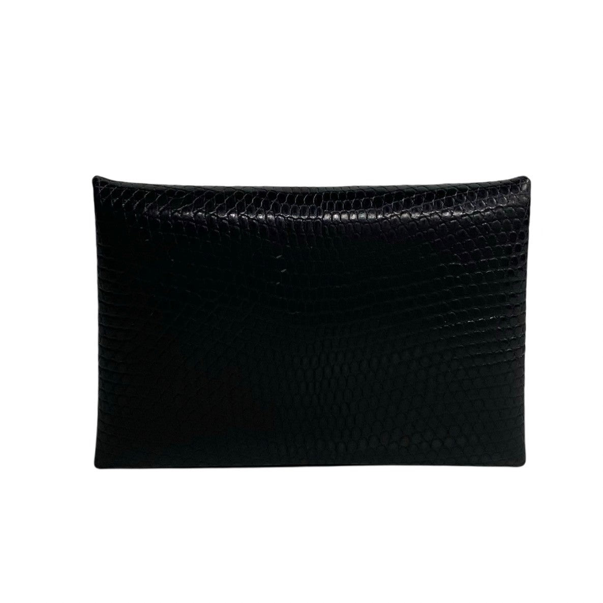 Hermes Lizard Calvi Card Case Black