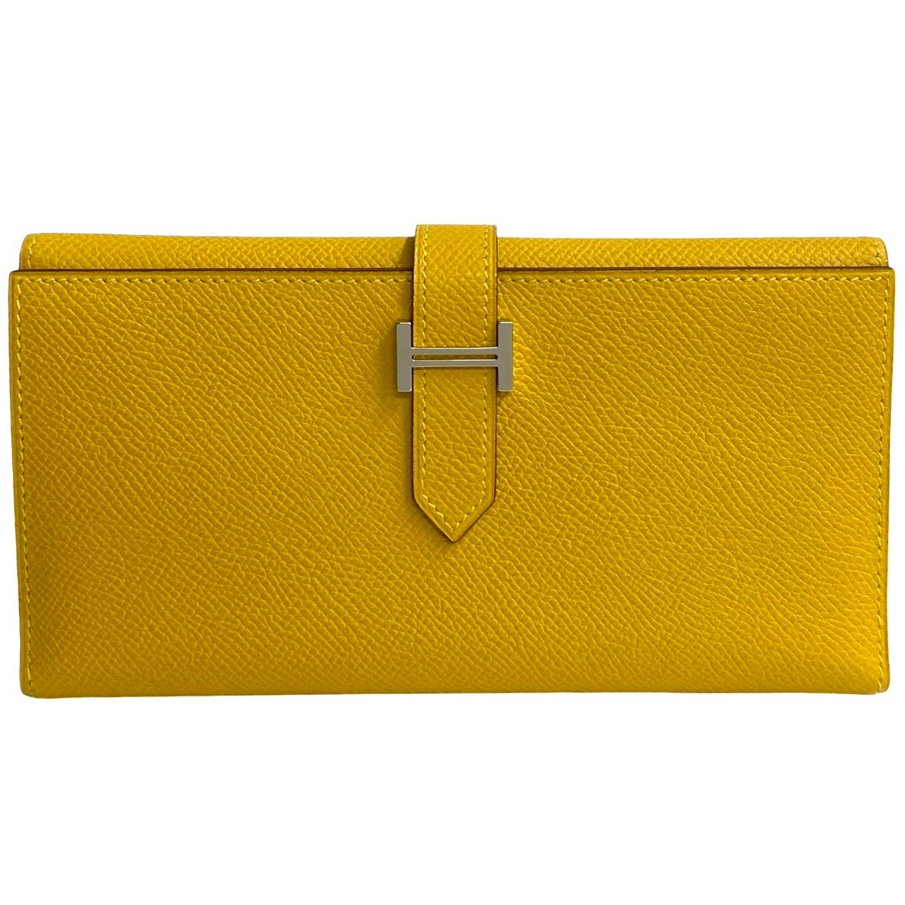 Hermes Epsom Leather Bearn Wallet Yellow