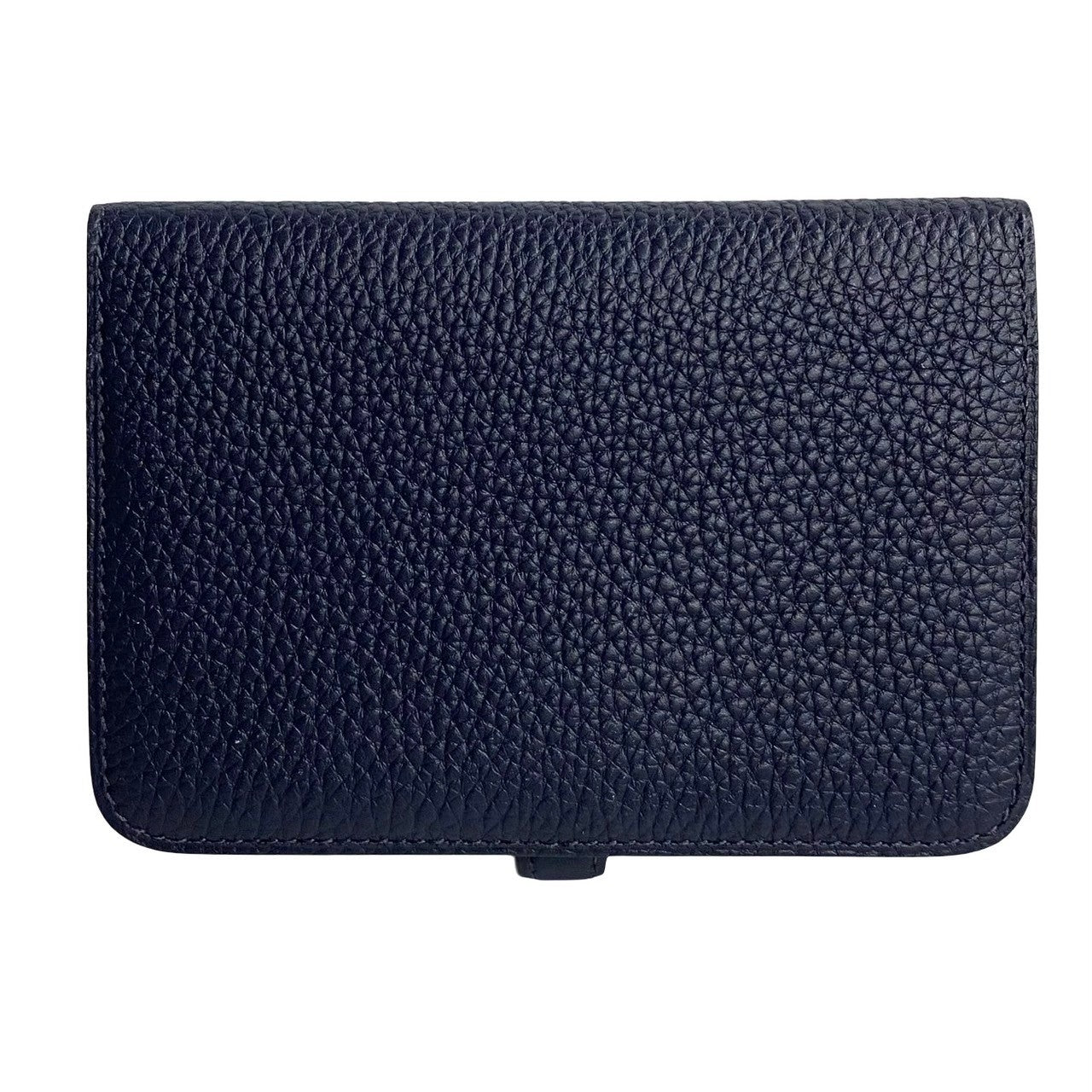 Hermes Dogon Compact Leather Wallet Navy