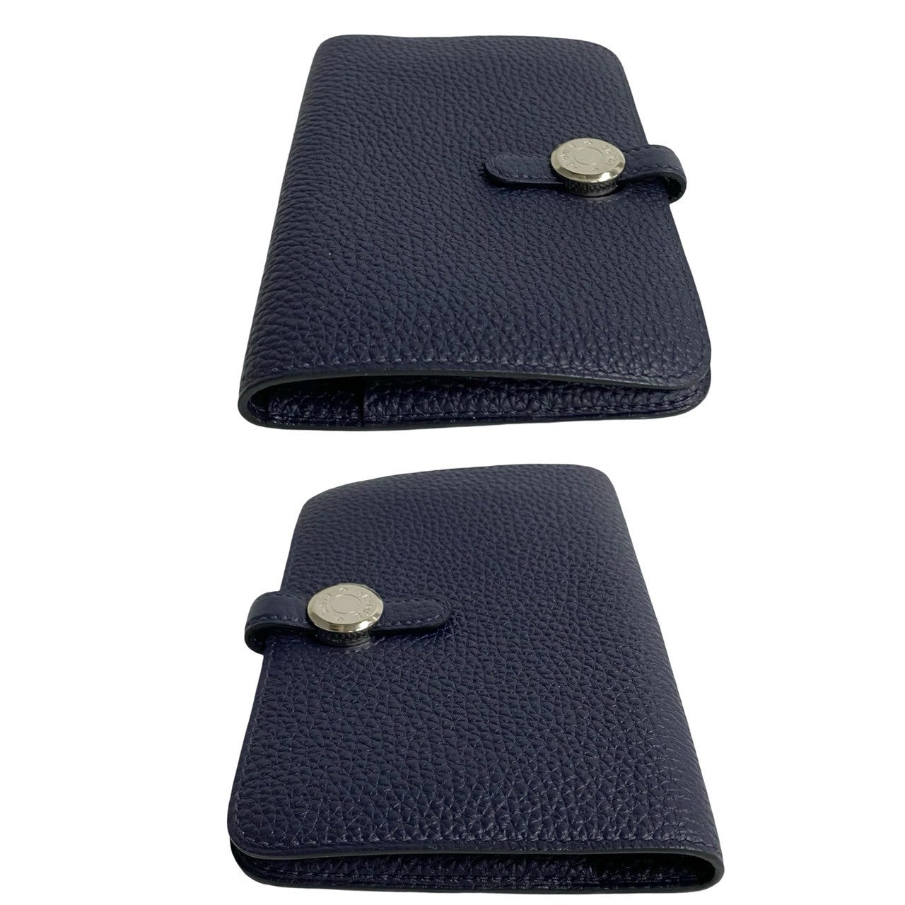 Hermes Dogon Compact Leather Wallet Navy