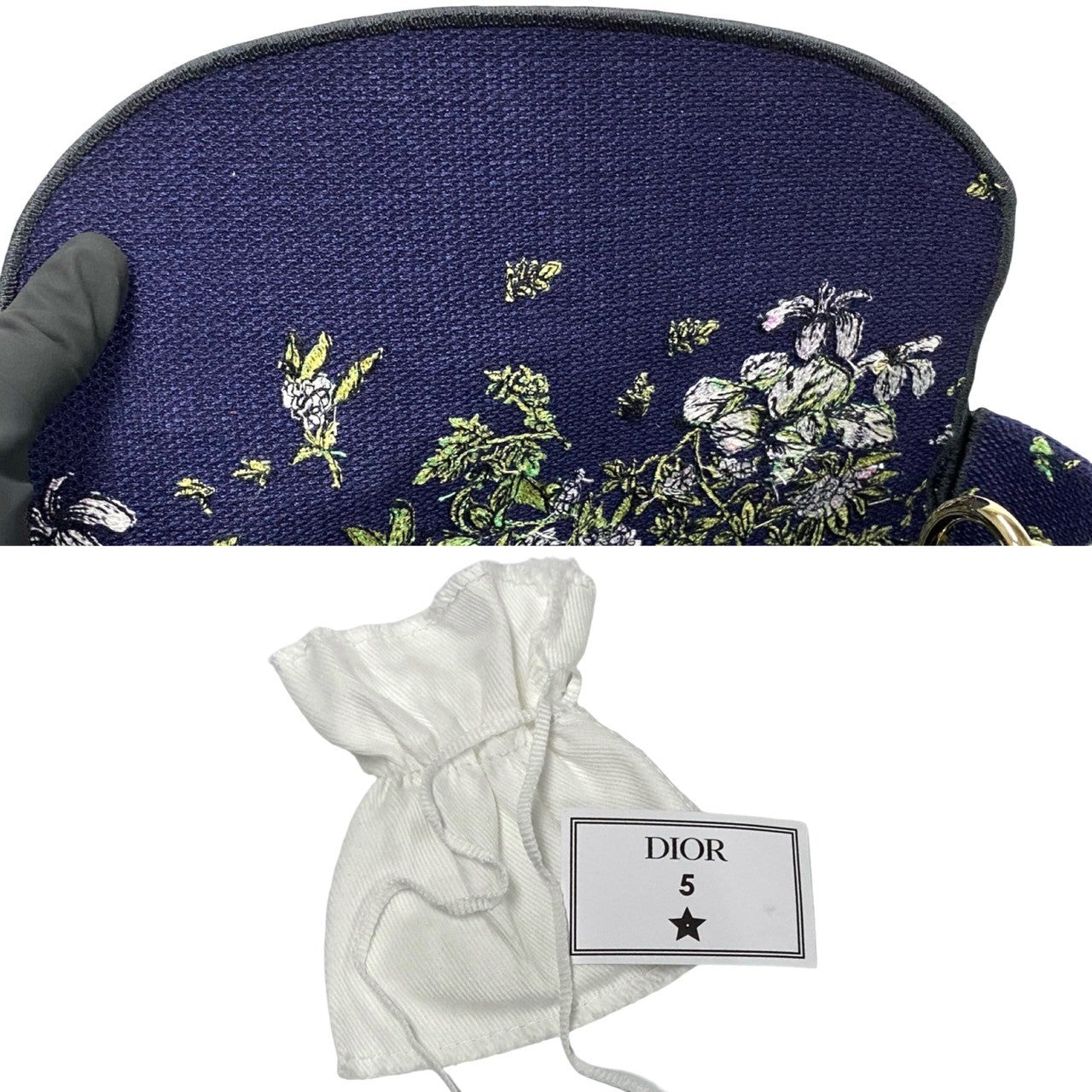 Christian Dior Lady Dior Canvas 2WAY Shoulder Bag Blue