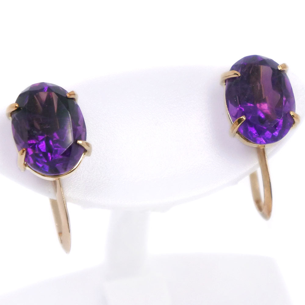 K18 Yellow Gold Amethyst Earrings