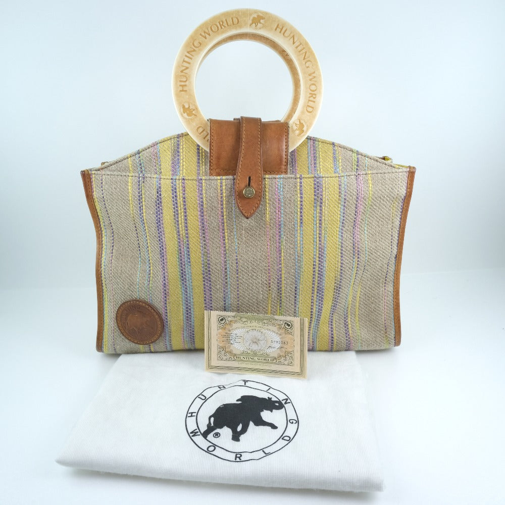 HUNTING WORLD Beige Canvas Handbag