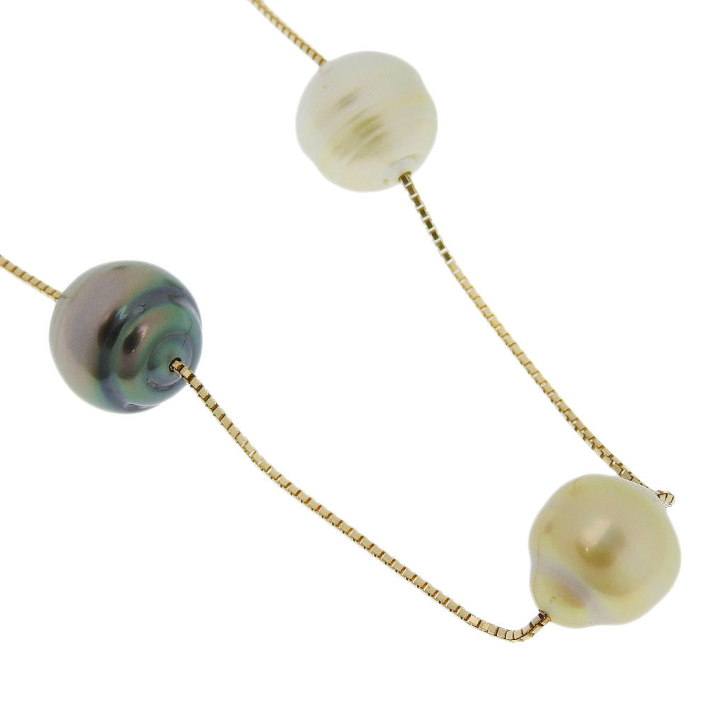 Tasaki K18 Gold Pearl Station Necklace