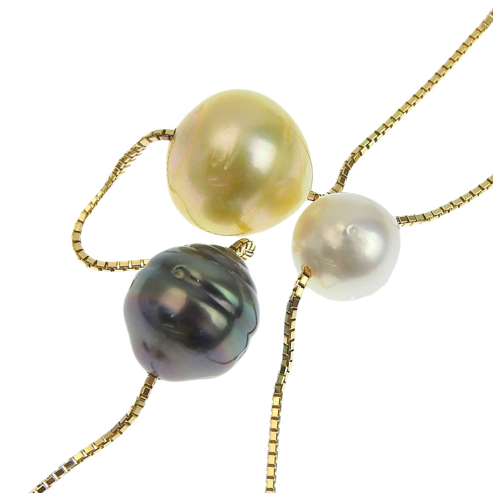 Tasaki K18 Gold Pearl Station Necklace