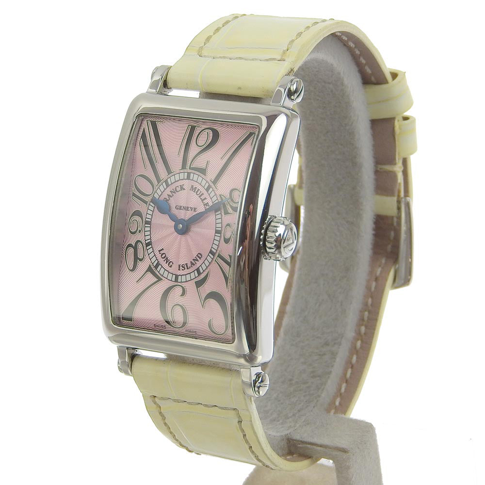 Franck Muller  Franck Muller Long Island Women's Watch 902QZ - Stainless Steel x Leather, Swiss-Made, Silver, Quartz, Pink-Dial Analog [Pre-loved, A-Rank] Metal Quartz 902QZ in Good condition