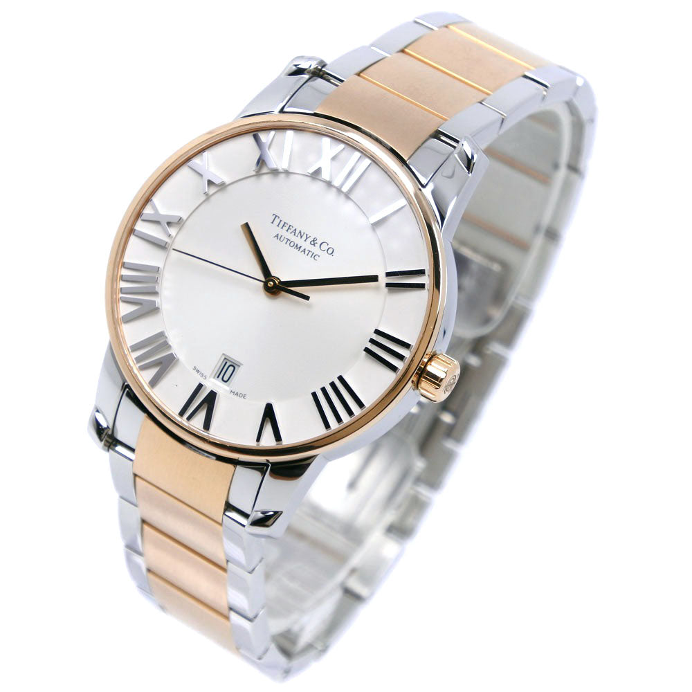 Tiffany Atlas Dome Men's Watch Z1800.68.13A21A00A - Mix of Stainless Steel & 18k Pink Gold, USA Made, Automatic Winding, White Dial, Used in Grade A Condition Z1800.68.13A21A00A