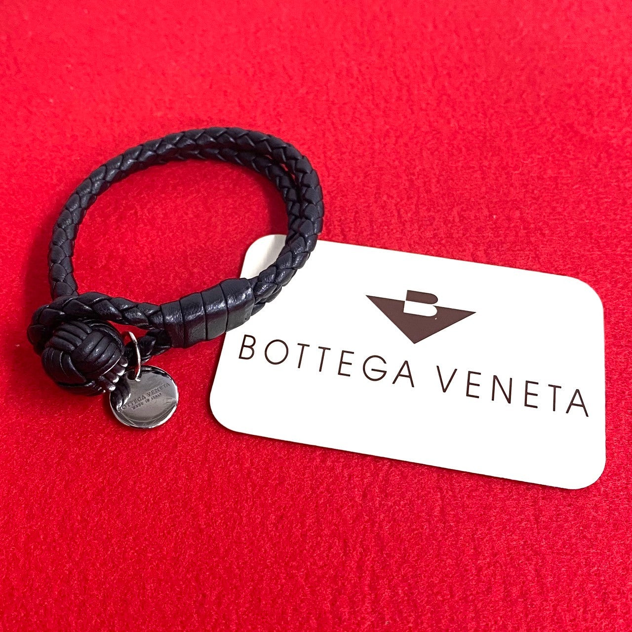 Bottega Veneta Intrecciato Leather Bracelet Black