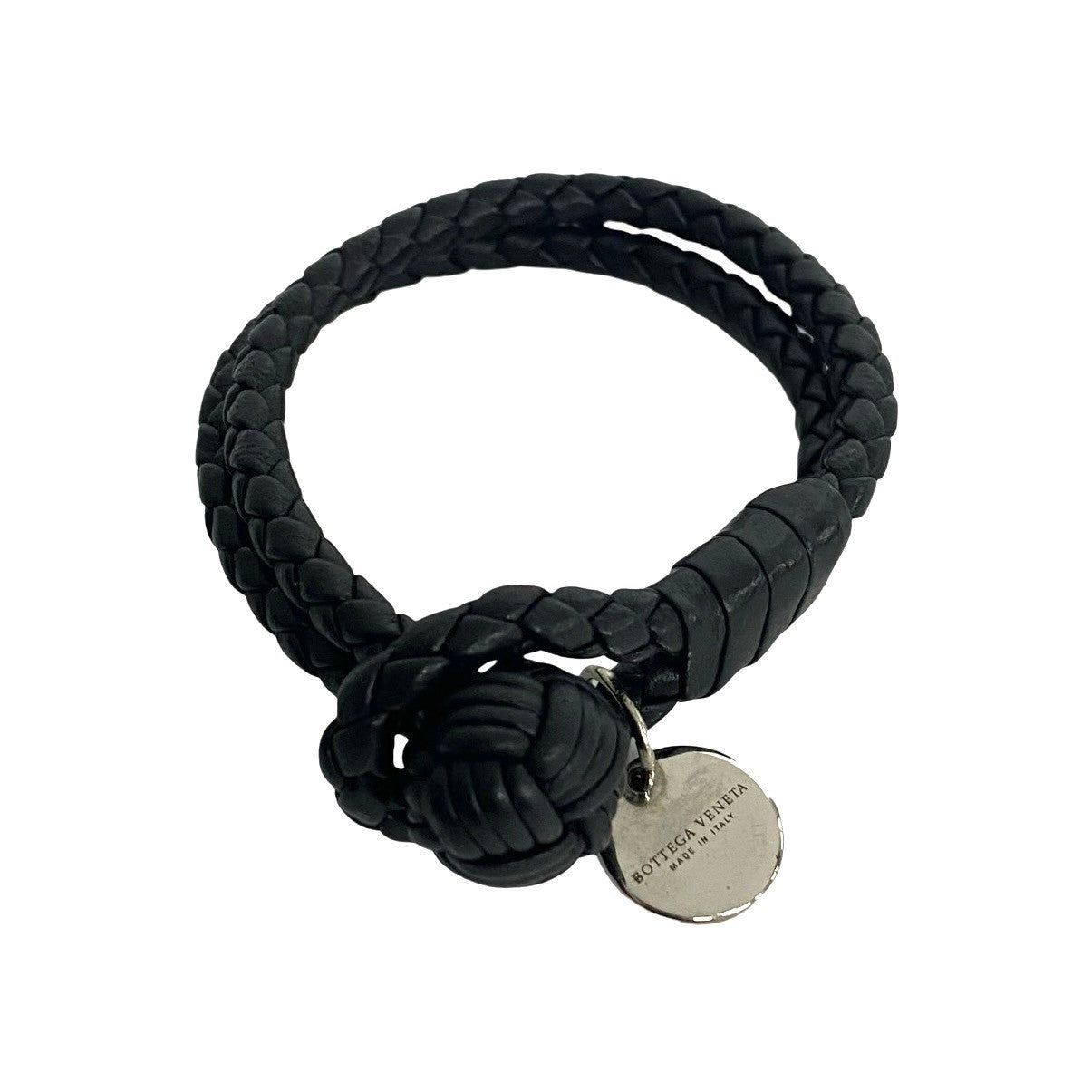 Bottega Veneta Intrecciato Leather Bracelet Black