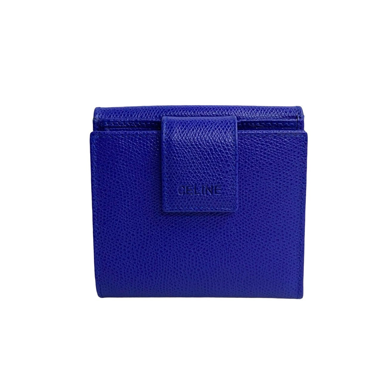 Celine Leather Bifold Wallet Blue