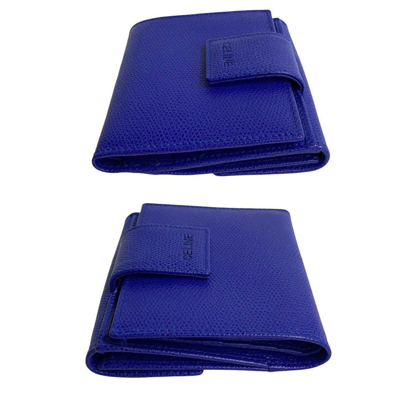 Celine Leather Bifold Wallet Blue