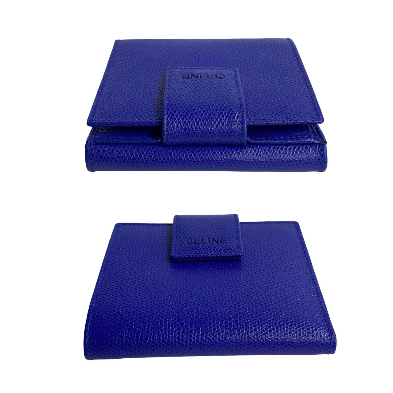 Celine Leather Bifold Wallet Blue