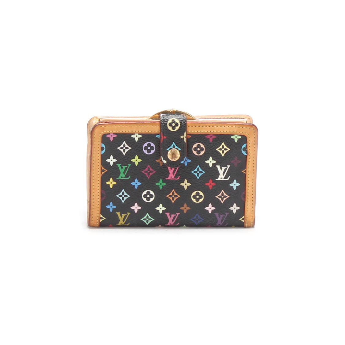 Louis Vuitton Monogram Multicolor French Purse Leather Short Wallet in Good Condition