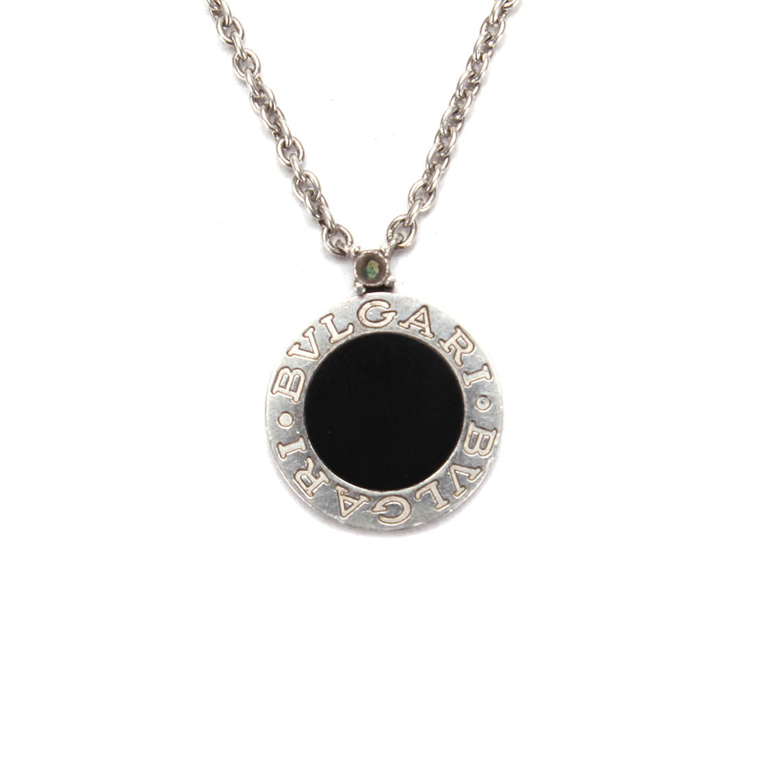 Bvlgari Onyx Save The Children Pendant Necklace Metal Necklace in Fair Condition