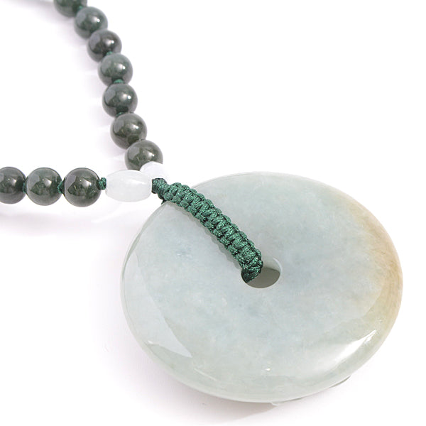 Jade Flower Carving Necklace Power Stone Long Necklace