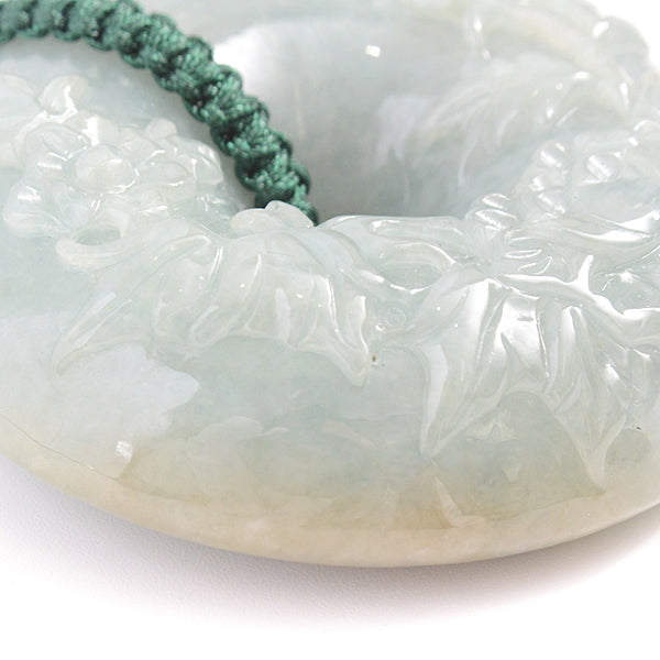 Jade Flower Carving Necklace Power Stone Long Necklace