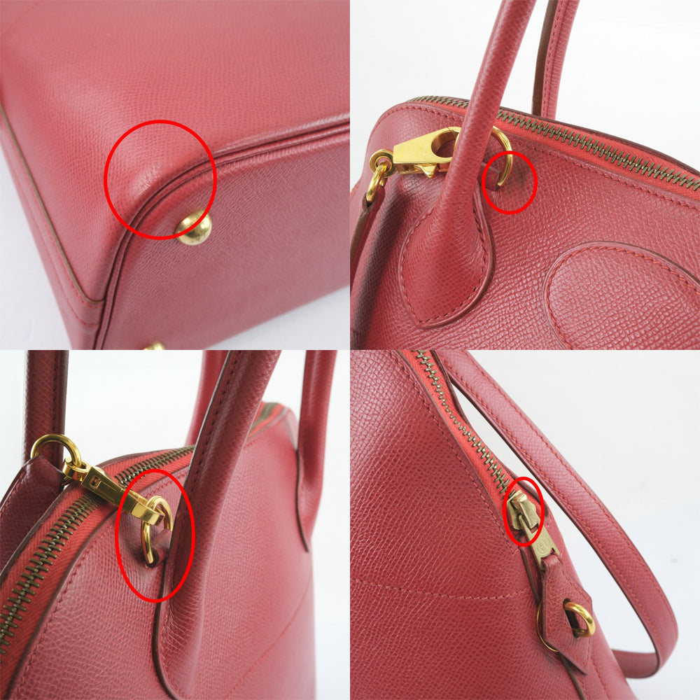 Hermes Courchevel Bolide 31 Leather Handbag in Very Good Condition