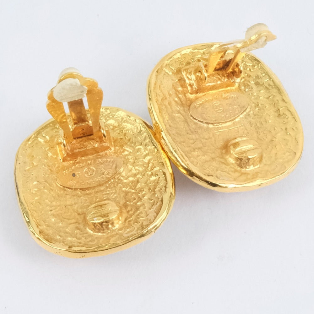 Chanel Vintage Blue Stone Gold Earrings