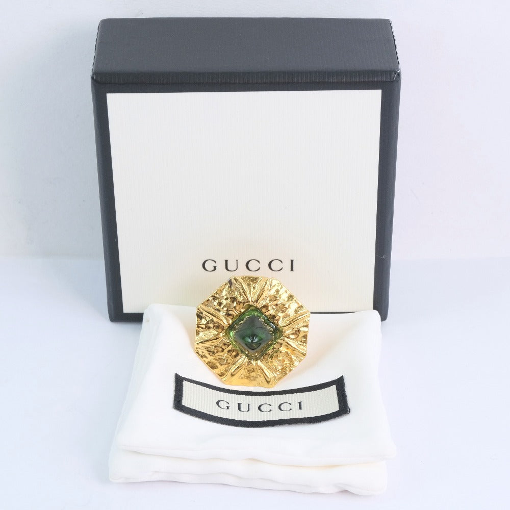 Gucci Flower Ring with Green Stone