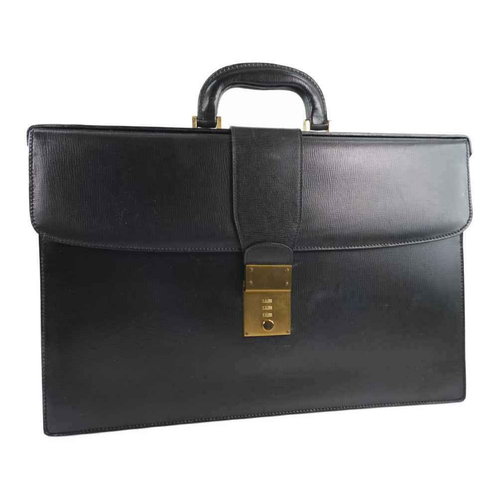 Calf Leather Black Men's Briefcase