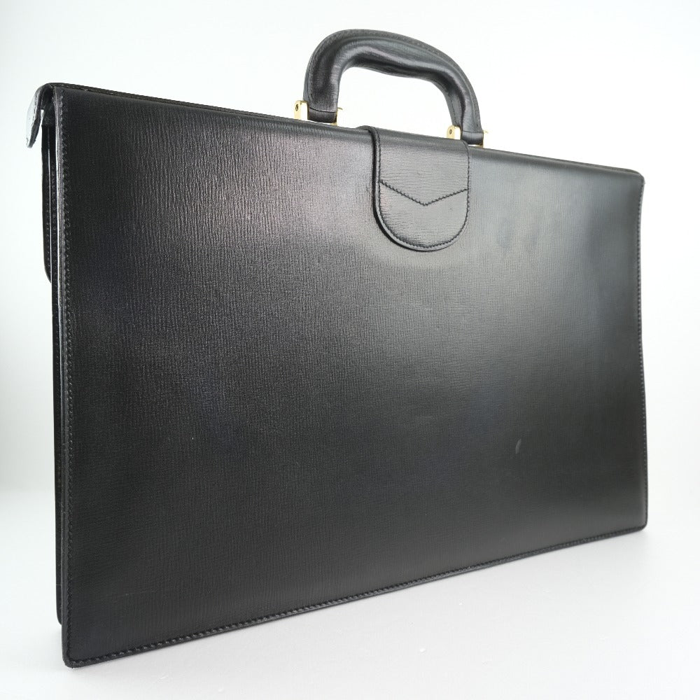 Calf Leather Black Men's Briefcase