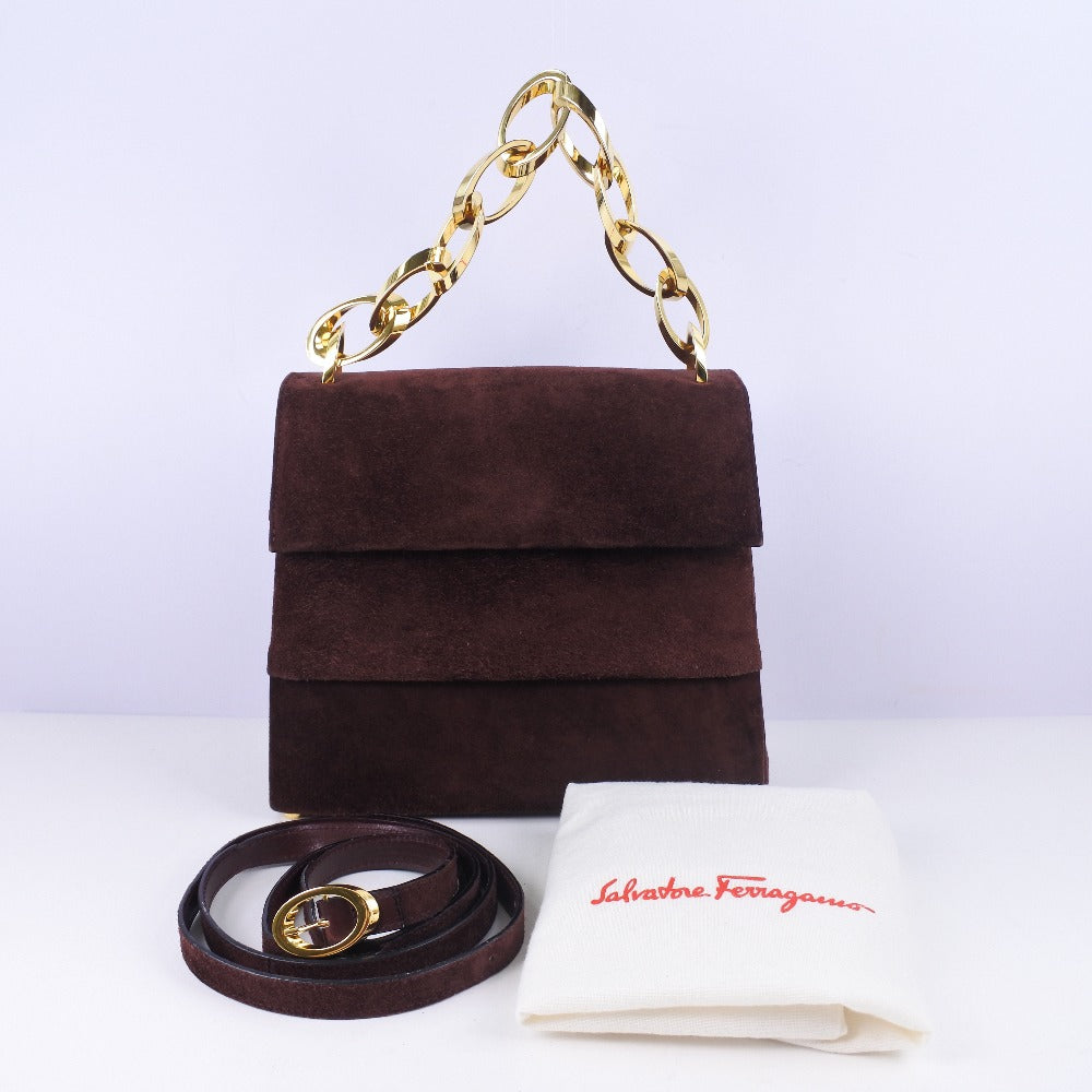 Salvatore Ferragamo Suede 2WAY Shoulder Bag