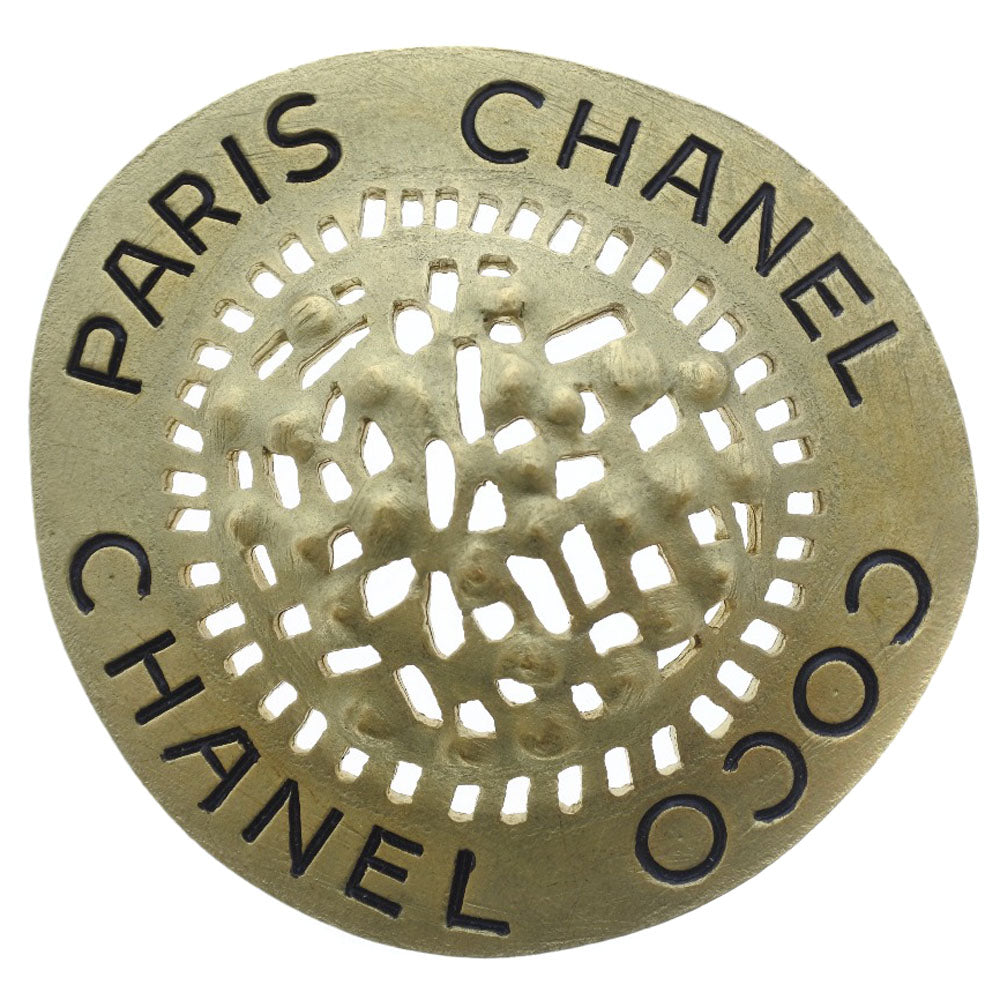 Chanel Logo Hat Shaped Brooch Metal Brooch in Great Condition