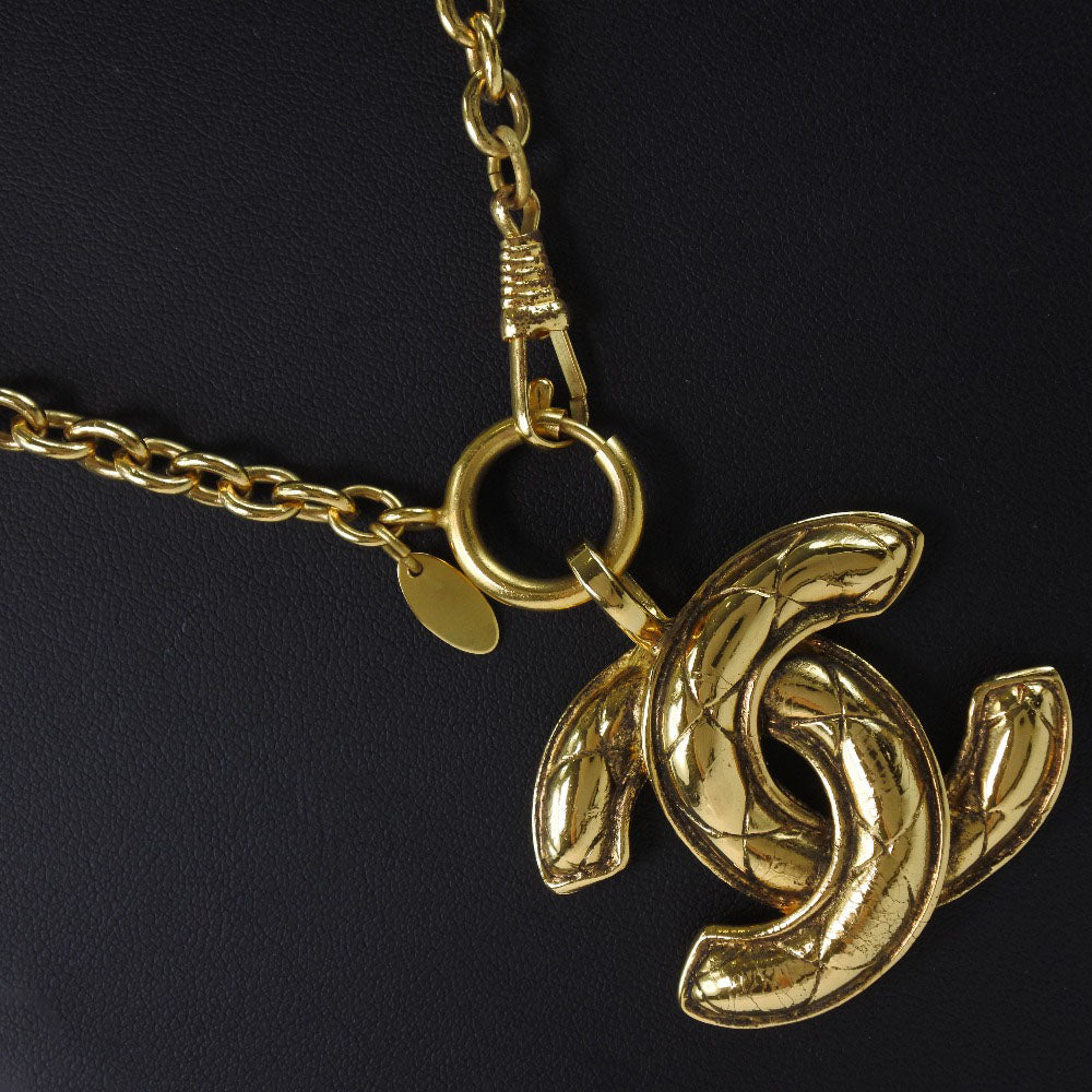 Chanel Coco Mark Necklace Gold Plated Vintage