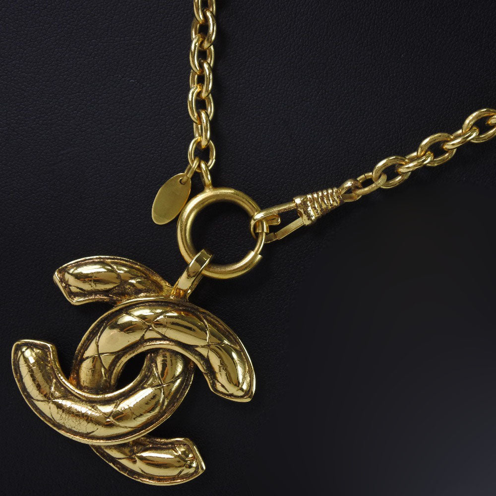 Chanel Coco Mark Necklace Gold Plated Vintage