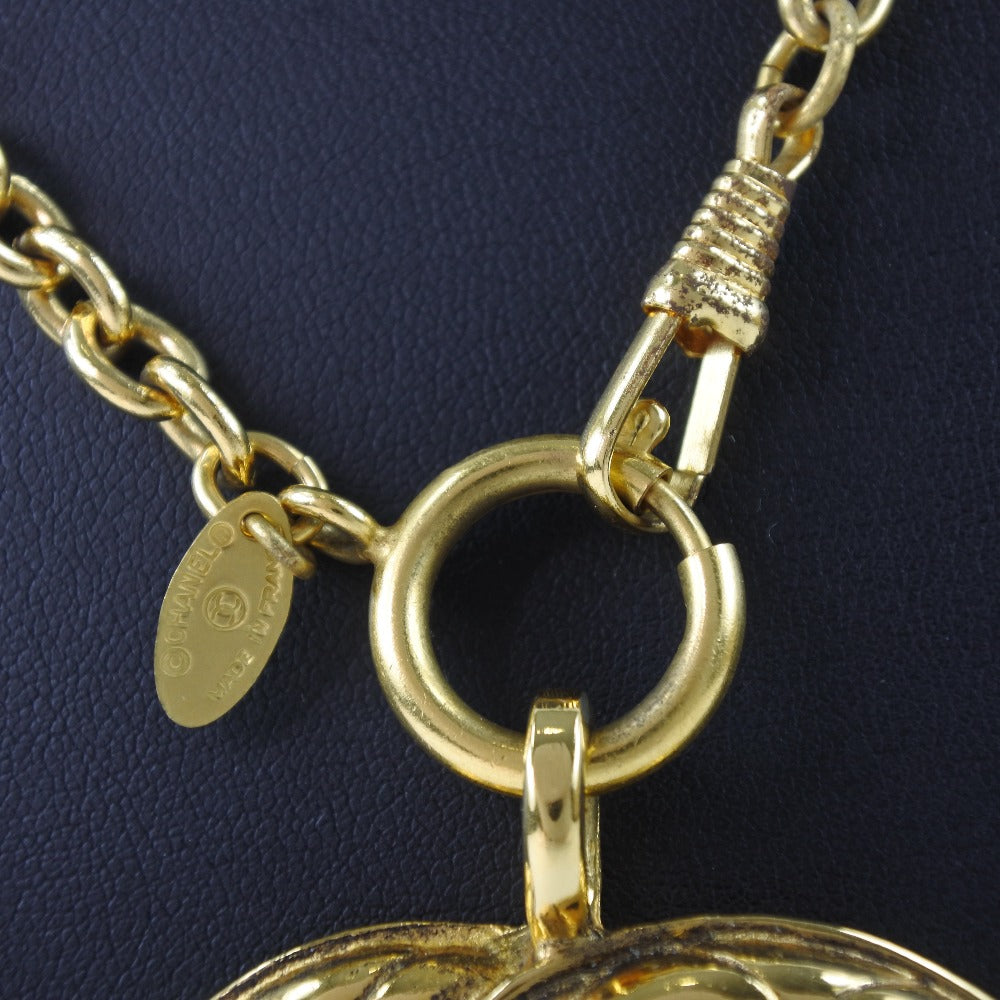 Chanel Coco Mark Necklace Gold Plated Vintage