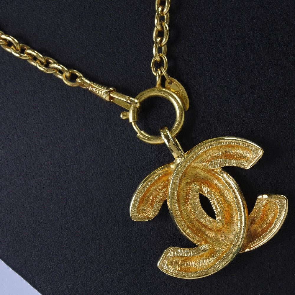 Chanel Coco Mark Necklace Gold Plated Vintage