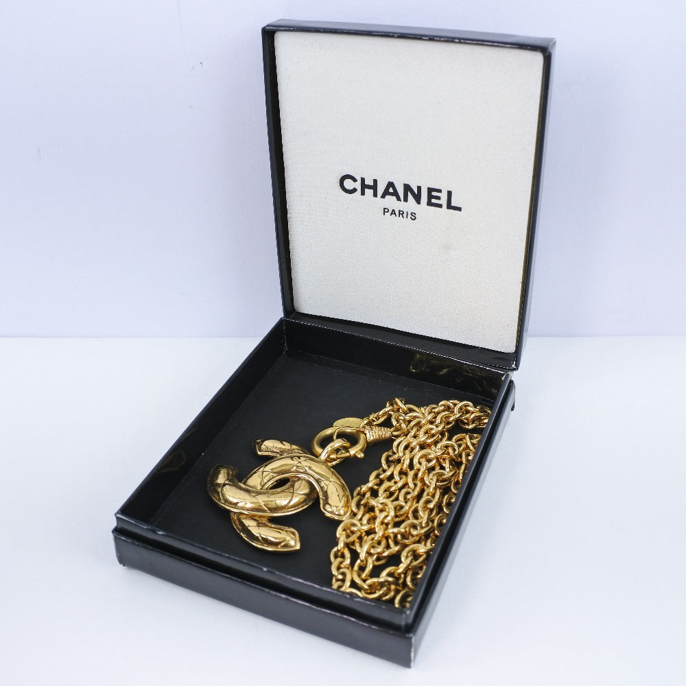 Chanel Coco Mark Necklace Gold Plated Vintage