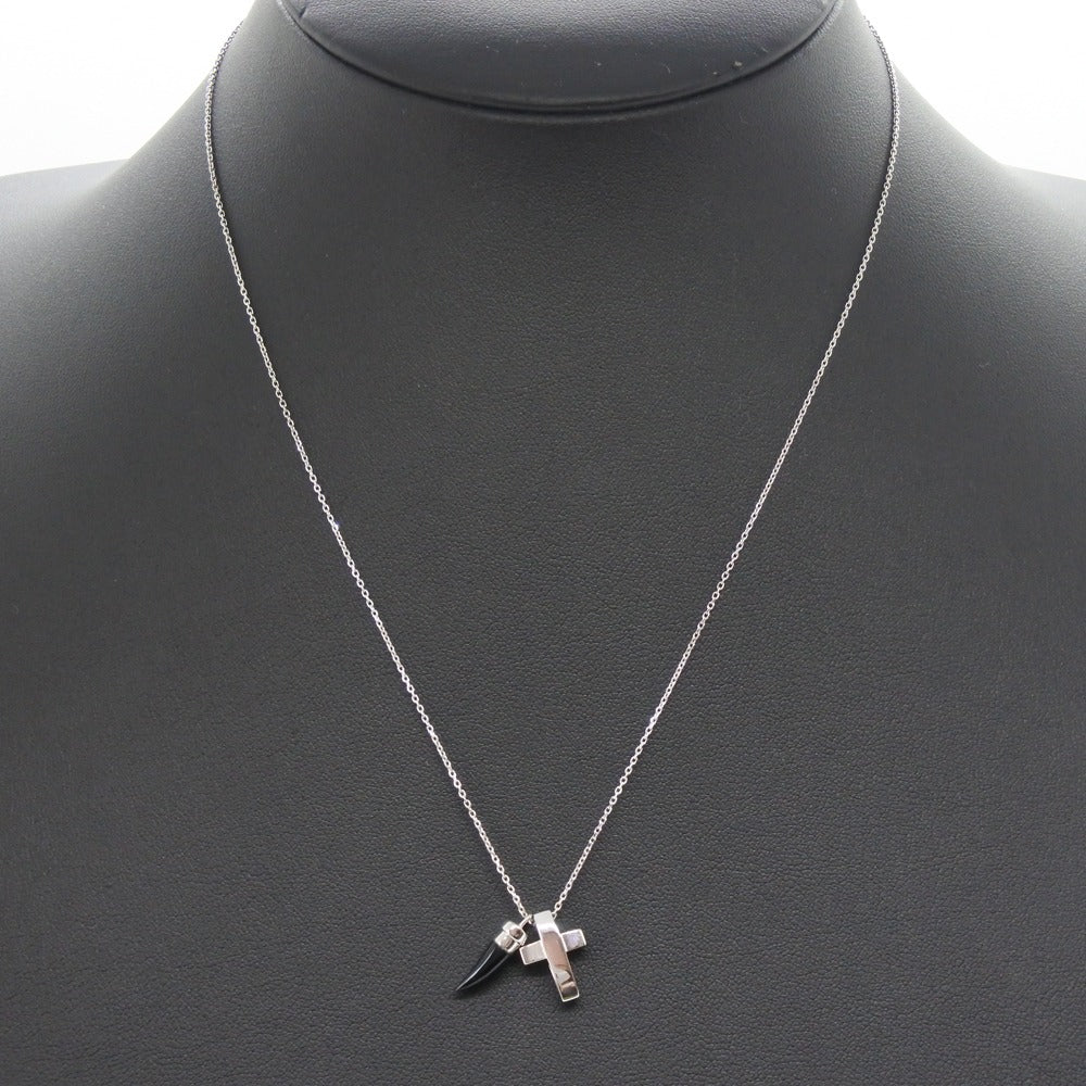 Armani K10 White Gold Cross Necklace