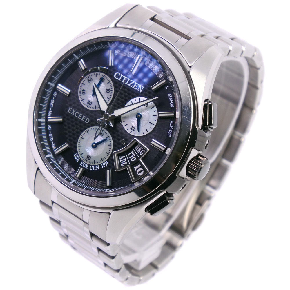 Citizen  CITIZEN Exceed H610-T018521 Men's Titanium Eco-drive Chronograph Watch with Black Dial Metal Quartz H610-T018521 in Good condition