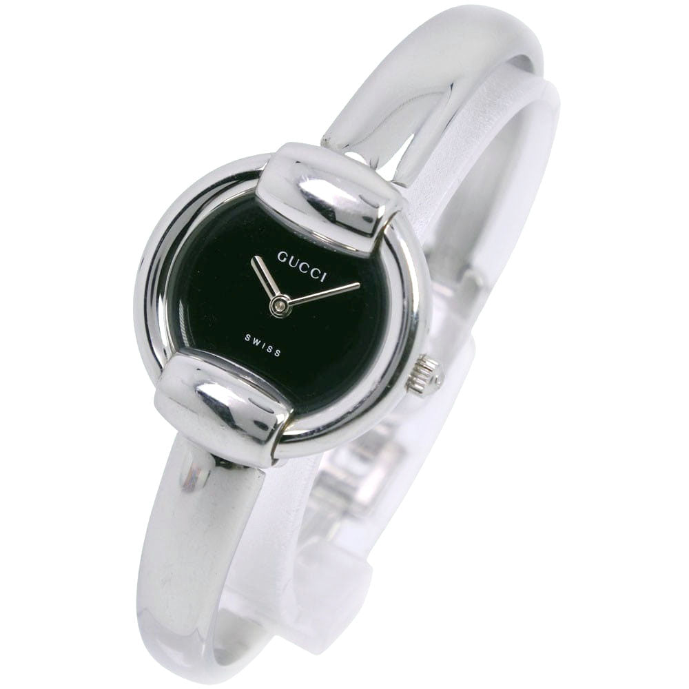 Gucci Women's Stainless Steel Wristwatch with Quartz and Black Dial 1400L [Pre-owned] 1400L