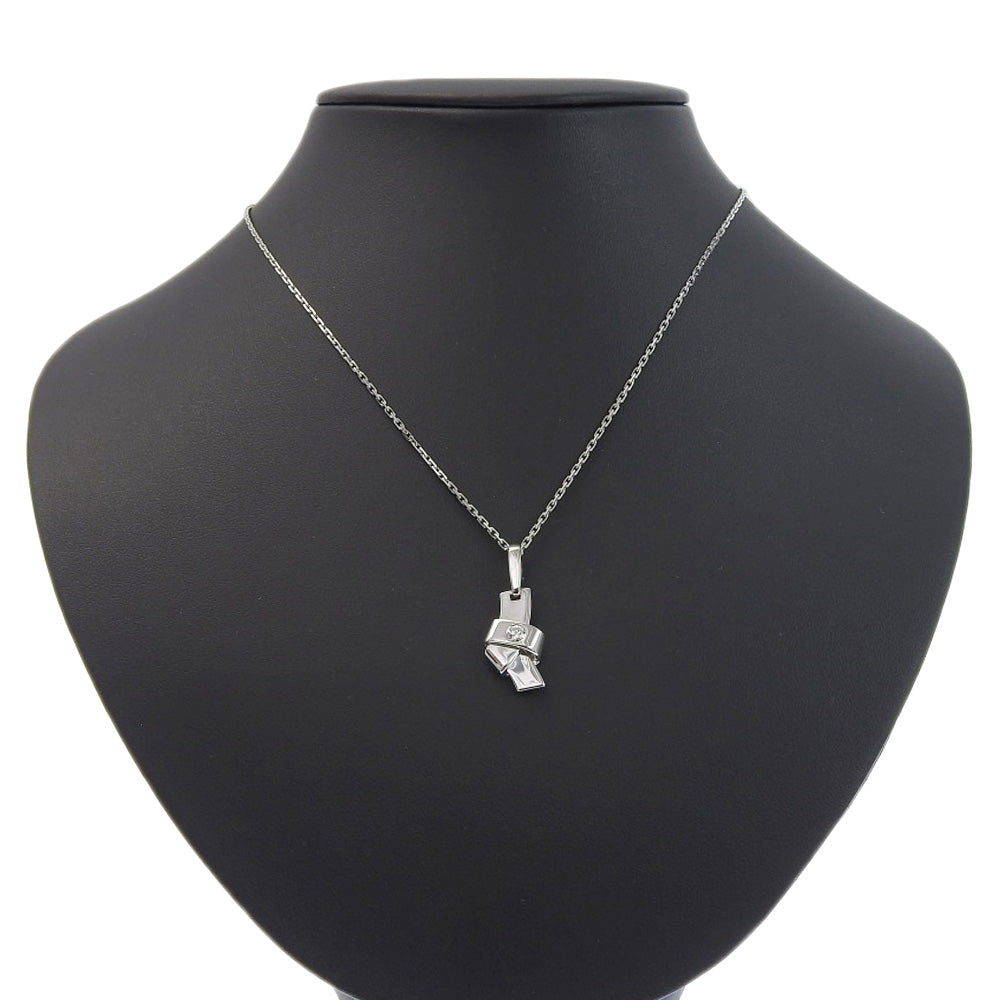 Cartier K18 White Gold Diamond Knot Necklace