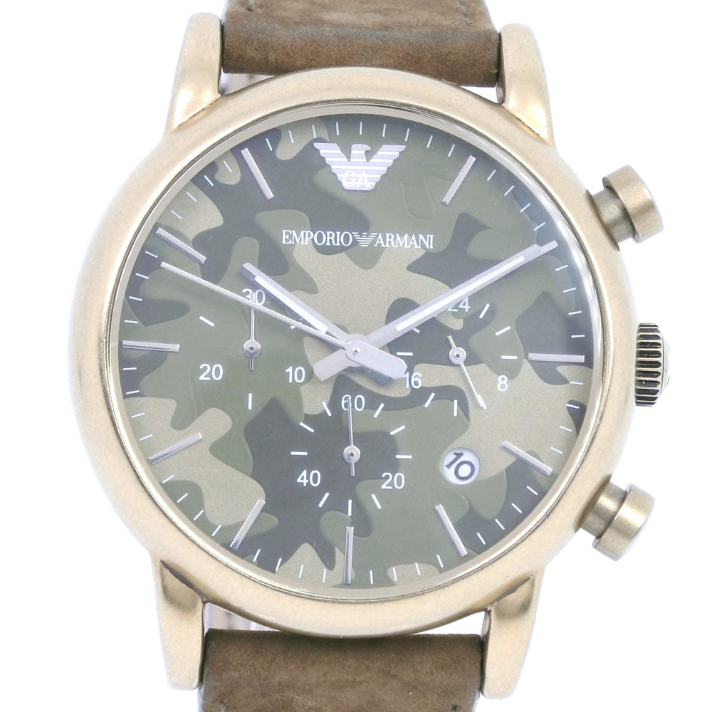 Armani AR-1818 Stainless Steel Leather Watch