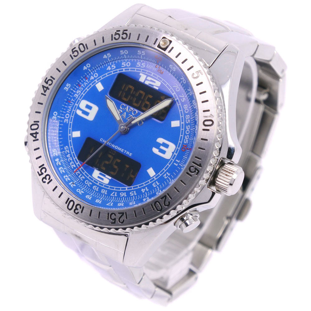 Capo di Pazzo Men's PZ-12343 Stainless Steel Quartz Watch with Blue Analog Digital Display [Second Hand] PZ-12343