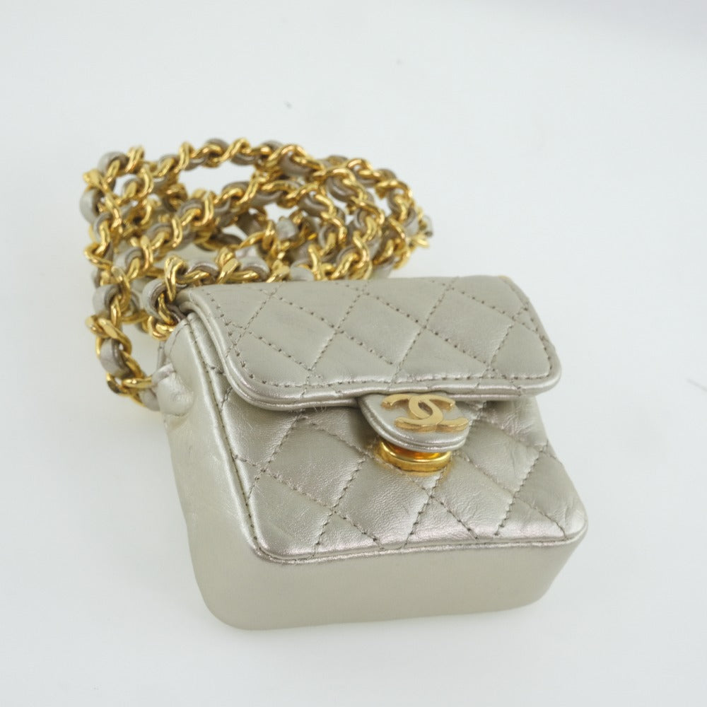 Chanel Micro Chain Shoulder Bag Silver