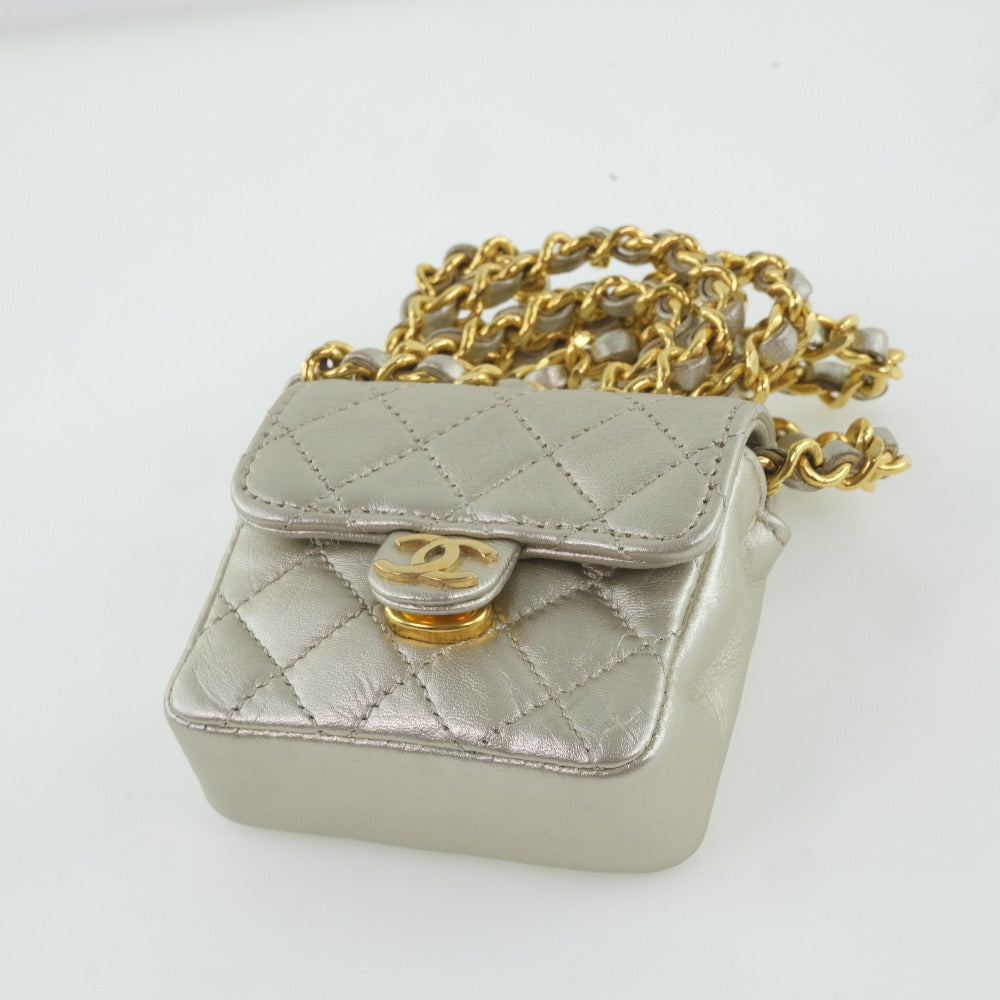 Chanel Micro Chain Shoulder Bag Silver