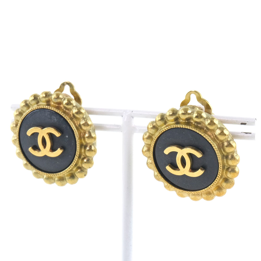 Chanel Coco Mark Vintage Earrings Gold Plated