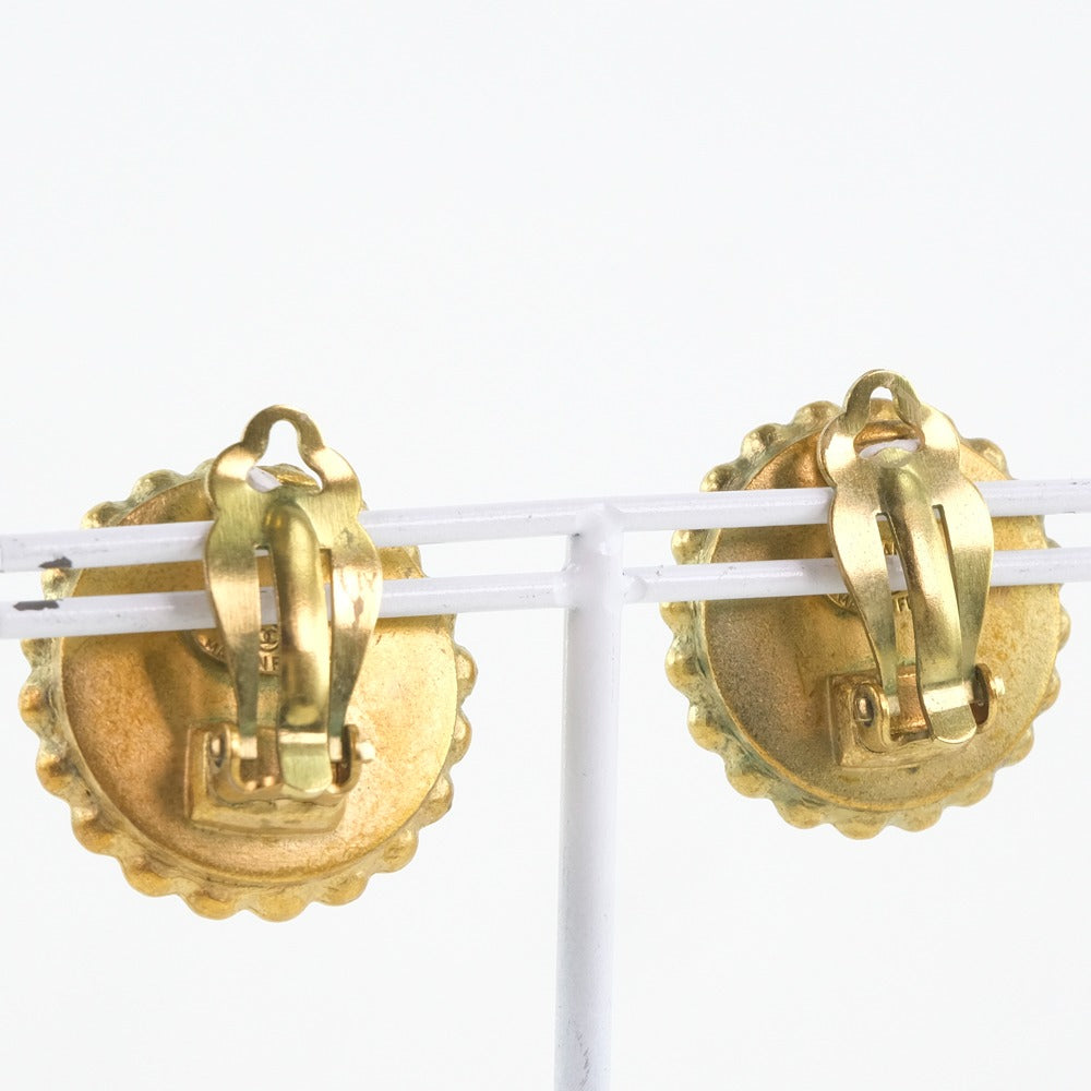 Chanel Coco Mark Vintage Earrings Gold Plated