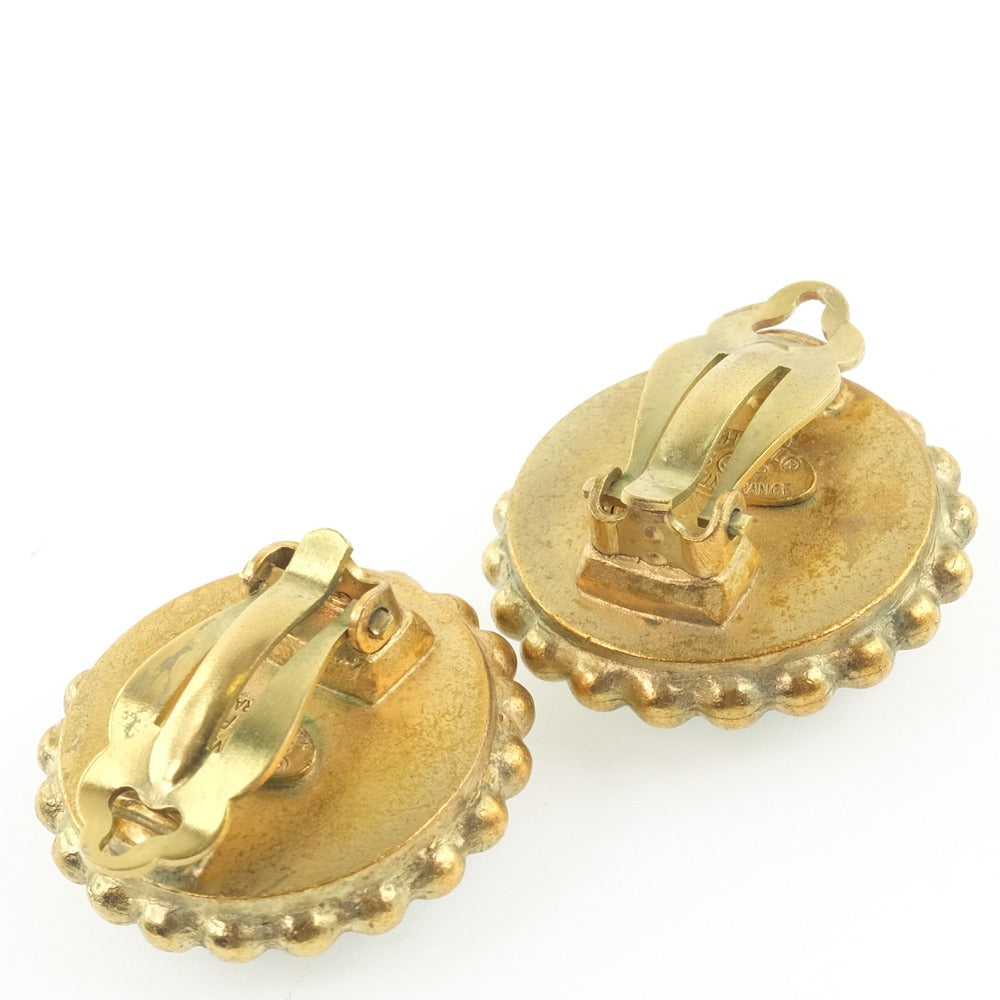 Chanel Coco Mark Vintage Earrings Gold Plated