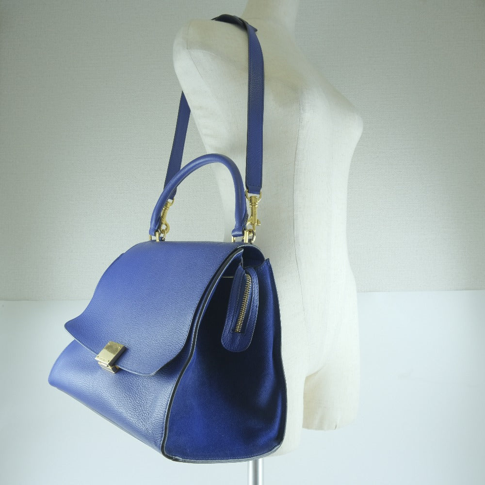 Celine Trapeze Calfskin Handbag Blue