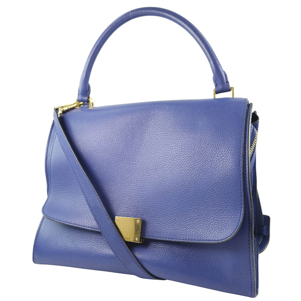 Celine Trapeze Calfskin Handbag Blue