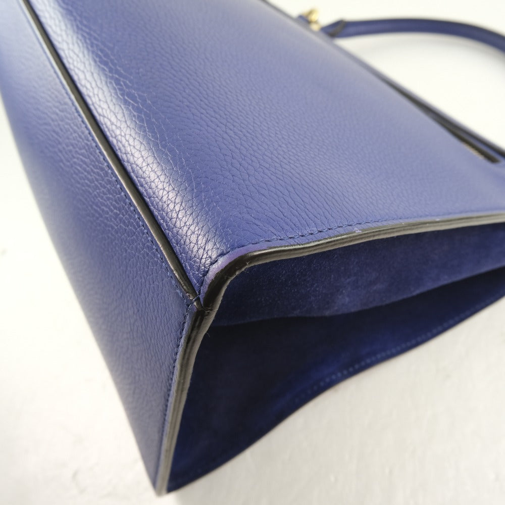 Celine Trapeze Calfskin Handbag Blue