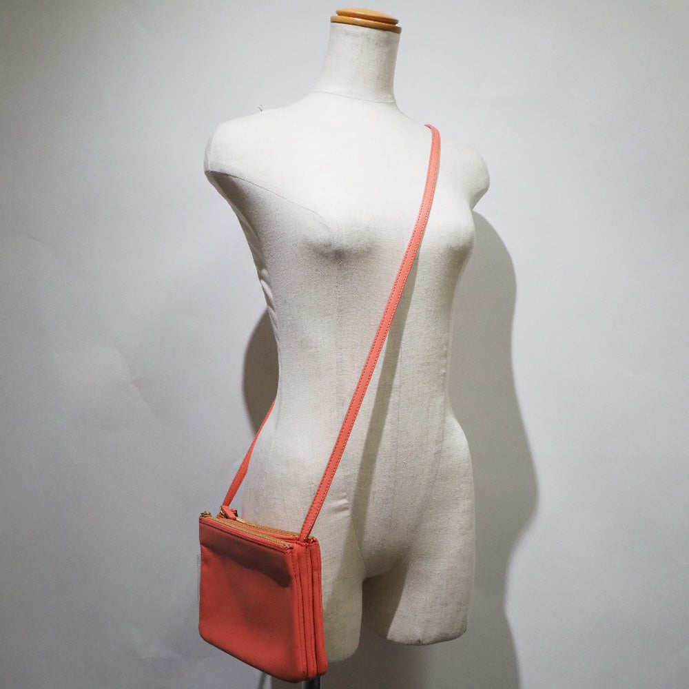 Celine Trio Small Lambskin Shoulder Bag Coral Pink