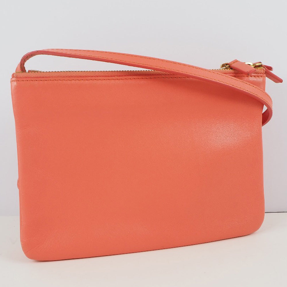 Celine Trio Small Lambskin Shoulder Bag Coral Pink