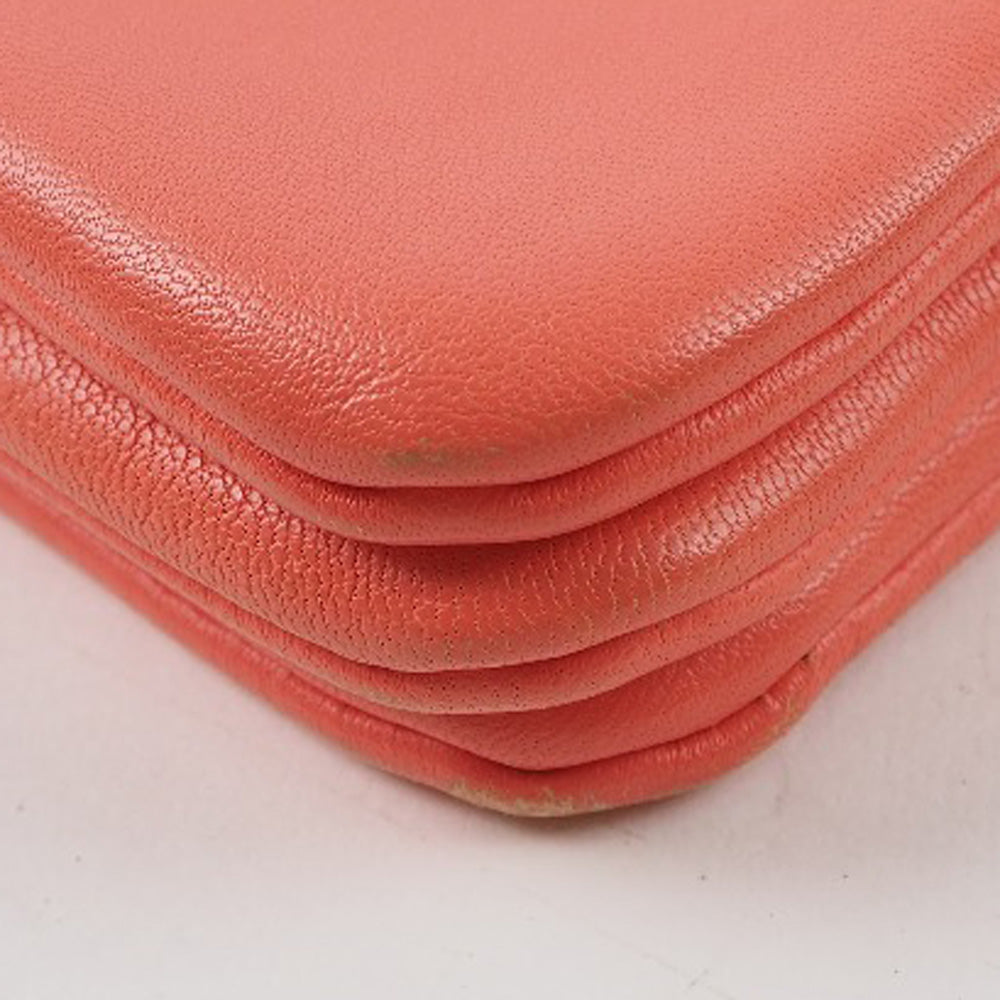 Celine Trio Small Lambskin Shoulder Bag Coral Pink